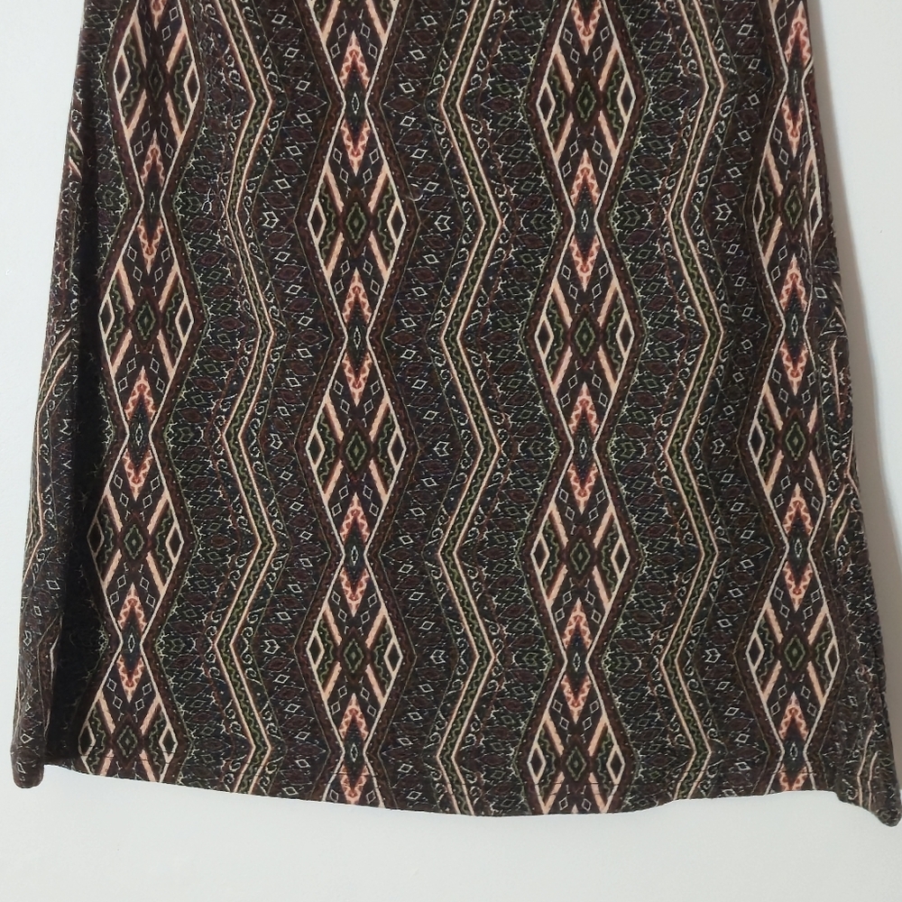 Joli Clothes XL Black Brown Geometric Tribal Knit Cap Sleeve Mini Shift Dress - Picture 4 of 13